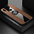 Coque Ultra Fine Silicone Souple Housse Etui avec Support Bague Anneau Aimante Magnetique X01L pour Samsung Galaxy M01s Marron