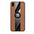 Coque Ultra Fine Silicone Souple Housse Etui avec Support Bague Anneau Aimante Magnetique X02L pour Samsung Galaxy A10s Marron