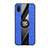 Coque Ultra Fine Silicone Souple Housse Etui avec Support Bague Anneau Aimante Magnetique X02L pour Samsung Galaxy M02 Bleu