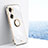 Coque Ultra Fine Silicone Souple Housse Etui avec Support Bague Anneau Aimante Magnetique XL1 pour Huawei Honor 60 5G Blanc