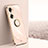 Coque Ultra Fine Silicone Souple Housse Etui avec Support Bague Anneau Aimante Magnetique XL1 pour Huawei Honor 60 5G Or Rose