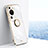 Coque Ultra Fine Silicone Souple Housse Etui avec Support Bague Anneau Aimante Magnetique XL1 pour Huawei P60 Art Blanc