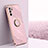 Coque Ultra Fine Silicone Souple Housse Etui avec Support Bague Anneau Aimante Magnetique XL1 pour Oppo A16 Rose