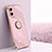 Coque Ultra Fine Silicone Souple Housse Etui avec Support Bague Anneau Aimante Magnetique XL1 pour Oppo A36 Rose