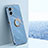 Coque Ultra Fine Silicone Souple Housse Etui avec Support Bague Anneau Aimante Magnetique XL1 pour Oppo A57 4G Bleu