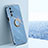 Coque Ultra Fine Silicone Souple Housse Etui avec Support Bague Anneau Aimante Magnetique XL1 pour Oppo A93s 5G Bleu