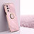 Coque Ultra Fine Silicone Souple Housse Etui avec Support Bague Anneau Aimante Magnetique XL1 pour Oppo A93s 5G Rose