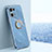 Coque Ultra Fine Silicone Souple Housse Etui avec Support Bague Anneau Aimante Magnetique XL1 pour Oppo F21 Pro 4G Bleu