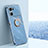 Coque Ultra Fine Silicone Souple Housse Etui avec Support Bague Anneau Aimante Magnetique XL1 pour Oppo K10 5G Bleu