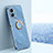 Coque Ultra Fine Silicone Souple Housse Etui avec Support Bague Anneau Aimante Magnetique XL1 pour Oppo K10 5G India Bleu