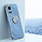 Coque Ultra Fine Silicone Souple Housse Etui avec Support Bague Anneau Aimante Magnetique XL1 pour Oppo Reno10 5G Bleu