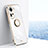 Coque Ultra Fine Silicone Souple Housse Etui avec Support Bague Anneau Aimante Magnetique XL1 pour Oppo Reno11 5G Blanc