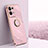 Coque Ultra Fine Silicone Souple Housse Etui avec Support Bague Anneau Aimante Magnetique XL1 pour Oppo Reno8 Pro 5G Rose