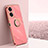 Coque Ultra Fine Silicone Souple Housse Etui avec Support Bague Anneau Aimante Magnetique XL1 pour Realme C55 Rose Rouge