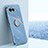 Coque Ultra Fine Silicone Souple Housse Etui avec Support Bague Anneau Aimante Magnetique XL1 pour Realme V50 5G Bleu