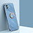 Coque Ultra Fine Silicone Souple Housse Etui avec Support Bague Anneau Aimante Magnetique XL1 pour Samsung Galaxy A03 Bleu