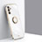 Coque Ultra Fine Silicone Souple Housse Etui avec Support Bague Anneau Aimante Magnetique XL1 pour Samsung Galaxy A04s Blanc