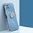 Coque Ultra Fine Silicone Souple Housse Etui avec Support Bague Anneau Aimante Magnetique XL1 pour Samsung Galaxy A12 Bleu