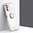 Coque Ultra Fine Silicone Souple Housse Etui avec Support Bague Anneau Aimante Magnetique XL1 pour Samsung Galaxy M13 4G Blanc