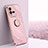 Coque Ultra Fine Silicone Souple Housse Etui avec Support Bague Anneau Aimante Magnetique XL1 pour Vivo iQOO 10 5G Rose