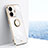 Coque Ultra Fine Silicone Souple Housse Etui avec Support Bague Anneau Aimante Magnetique XL1 pour Vivo iQOO Z6 Pro 5G Blanc