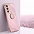 Coque Ultra Fine Silicone Souple Housse Etui avec Support Bague Anneau Aimante Magnetique XL1 pour Vivo V27 5G Rose