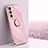 Coque Ultra Fine Silicone Souple Housse Etui avec Support Bague Anneau Aimante Magnetique XL1 pour Vivo V27e 5G Rose