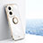 Coque Ultra Fine Silicone Souple Housse Etui avec Support Bague Anneau Aimante Magnetique XL1 pour Vivo V29 Lite 5G Blanc