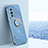 Coque Ultra Fine Silicone Souple Housse Etui avec Support Bague Anneau Aimante Magnetique XL1 pour Vivo X70 5G Bleu