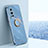 Coque Ultra Fine Silicone Souple Housse Etui avec Support Bague Anneau Aimante Magnetique XL1 pour Vivo X70 Pro 5G Bleu