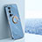 Coque Ultra Fine Silicone Souple Housse Etui avec Support Bague Anneau Aimante Magnetique XL1 pour Vivo X70 Pro+ Plus 5G Bleu