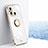 Coque Ultra Fine Silicone Souple Housse Etui avec Support Bague Anneau Aimante Magnetique XL1 pour Xiaomi Redmi 11A 4G Blanc