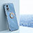 Coque Ultra Fine Silicone Souple Housse Etui avec Support Bague Anneau Aimante Magnetique XL1 pour Xiaomi Redmi Note 11S 4G Bleu