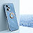 Coque Ultra Fine Silicone Souple Housse Etui avec Support Bague Anneau Aimante Magnetique XL1 pour Xiaomi Redmi Note 12 Explorer Bleu