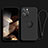 Coque Ultra Fine Silicone Souple Housse Etui avec Support Bague Anneau Aimante Magnetique YK1 pour Apple iPhone 16 Pro Noir