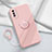 Coque Ultra Fine Silicone Souple Housse Etui avec Support Bague Anneau Aimante Magnetique YK1 pour Vivo Y20 (2021) Rose