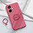 Coque Ultra Fine Silicone Souple Housse Etui avec Support Bague Anneau Aimante Magnetique Z01 pour OnePlus Nord CE 3 5G Rose Rouge