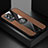 Coque Ultra Fine Silicone Souple Housse Etui avec Support Bague Anneau Aimante Magnetique Z01 pour Vivo iQOO 8 Pro 5G Marron