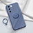 Coque Ultra Fine Silicone Souple Housse Etui avec Support Bague Anneau Aimante Magnetique Z01 pour Vivo V27 5G Gris Lavende