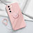 Coque Ultra Fine Silicone Souple Housse Etui avec Support Bague Anneau Aimante Magnetique Z01 pour Vivo V27 5G Rose