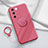 Coque Ultra Fine Silicone Souple Housse Etui avec Support Bague Anneau Aimante Magnetique Z01 pour Vivo V27 5G Rose Rouge