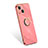 Coque Ultra Fine Silicone Souple Housse Etui avec Support Bague Anneau pour Apple iPhone 13 Mini Rose