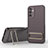 Coque Ultra Fine Silicone Souple Housse Etui avec Support KC1 pour Samsung Galaxy A14 5G Marron