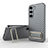 Coque Ultra Fine Silicone Souple Housse Etui avec Support KC1 pour Samsung Galaxy S22 5G Gris