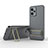 Coque Ultra Fine Silicone Souple Housse Etui avec Support KC2 pour Xiaomi Redmi Note 12 5G Gris