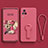 Coque Ultra Fine Silicone Souple Housse Etui avec Support pour Vivo V21e 4G Rose Rouge