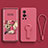 Coque Ultra Fine Silicone Souple Housse Etui avec Support pour Vivo X70 Pro 5G Rose Rouge