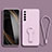 Coque Ultra Fine Silicone Souple Housse Etui avec Support pour Xiaomi Redmi Note 8 (2021) Violet Clair