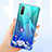 Coque Ultra Fine TPU Souple Housse Etui Transparente Fleurs pour Huawei P30 Violet