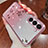 Coque Ultra Fine TPU Souple Housse Etui Transparente Fleurs pour Samsung Galaxy S22 5G Rouge